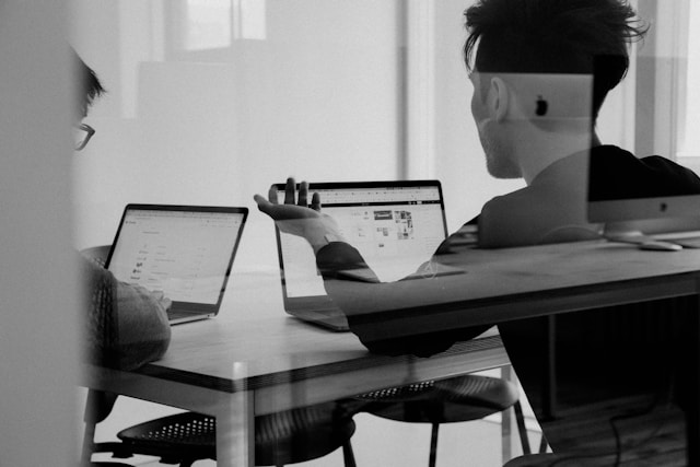 people working on a computer