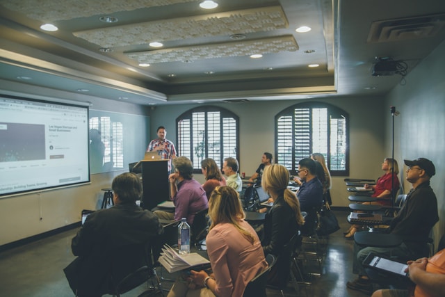 man giving a lecture